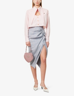 VIVIENNE WESTWOOD: Cut out-heart cropped cotton-poplin shirt
