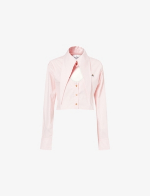 VIVIENNE WESTWOOD: Cut out-heart cropped cotton-poplin shirt