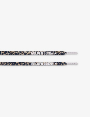 Golden Goose Branded Leopard-print Cotton-blend Laces In Mult/other