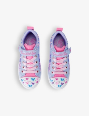 SKECHERS: Twinkle Sparks butterfly-embellished light-up woven trainers