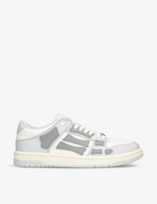 Amiri Skel Panelled Leather Low-top Trainers In White