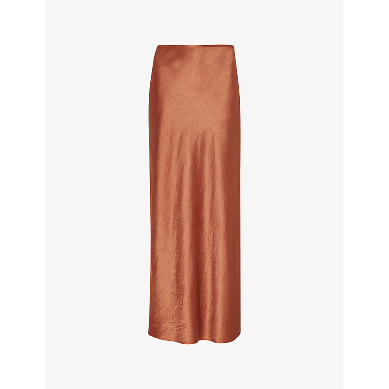 Shop Whistles Women's Brown Ella Bias-cut Satin Maxi Skirt