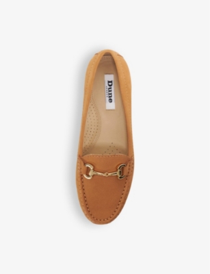 Shop Dune Women's Tan-nubuck Glenniee Snaffle-trim Flat Suede Loafers