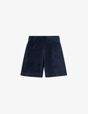 Shop Me And Em Women's Vy Towelling High-rise Cotton-blend Shorts In Navy