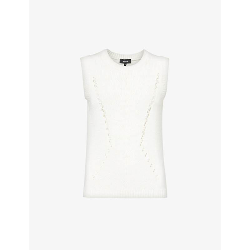 Shop Me And Em Women's Fresh White Cutwork Relaxed-fit Cotton-knit Jumper