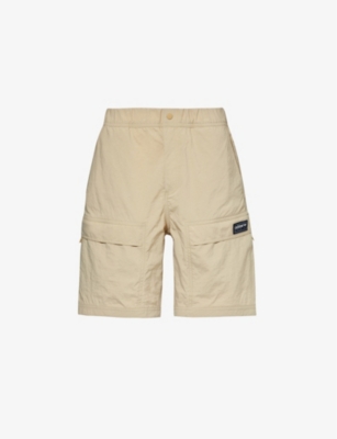 Shop Adidas Statement Men's Savanh Rossendale Brand-appliqué Woven Shorts In Savannah