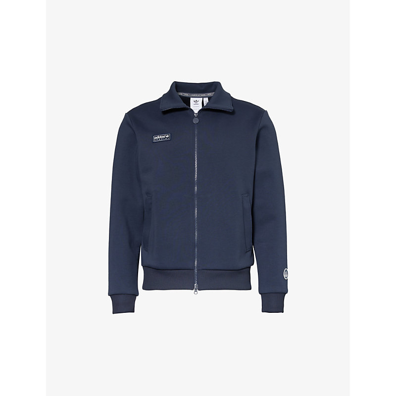 Shop Adidas Statement Spezial Anglezarke Recycled Polyester-blend Track Jacket In Night Navy