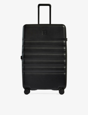 Shop Antler Black Icon Stripe Large Hard-shell Polycarbonate Suitcase 78.5cm
