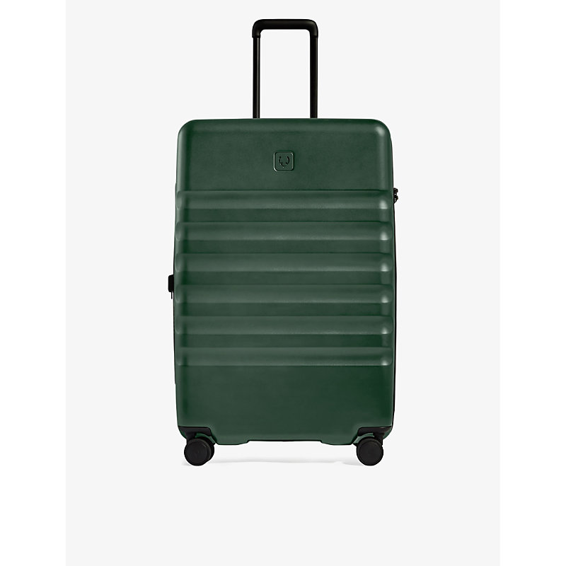 Shop Antler Green Icon Stripe Large Hard-shell Polycarbonate Suitcase 78.5cm