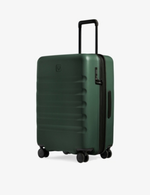 Shop Antler Green Icon Stripe Medium Hard-shell Polycarbonate Suitcase 67cm