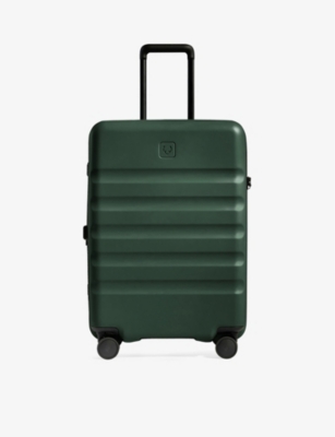 Shop Antler Green Icon Stripe Medium Hard-shell Polycarbonate Suitcase 67cm