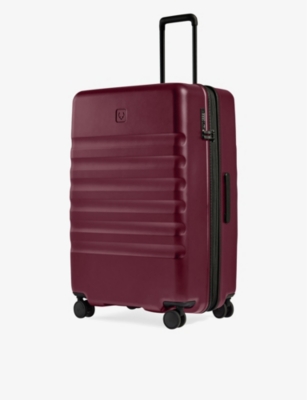 Shop Antler Heather Purple Icon Stripe Large Hard-shell Polycarbonate Suitcase 78.5cm