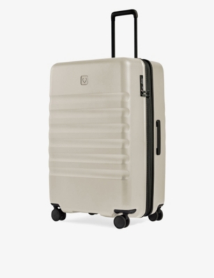 Shop Antler Taupe Icon Stripe Large Hard-shell Polycarbonate Suitcase 78.5cm