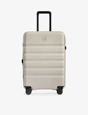 Shop Antler Taupe Icon Stripe Medium Shell Four-wheeled Suitcase 67cm