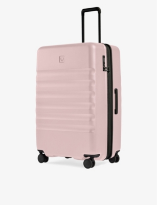 Shop Antler Moorland Pink Icon Stripe Large Hard-shell Polycarbonate Suitcase 78.5cm