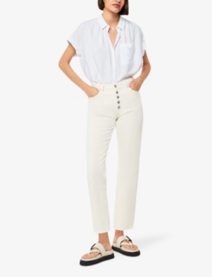 WHISTLES: Nicola patch-pocket woven blouse