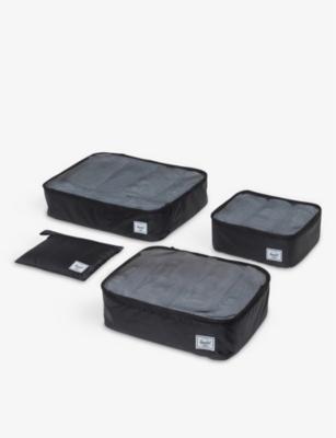 Herschel Supply Co Black Kyoto Recycled-polyester Packing Cubes Set Of Four In Black