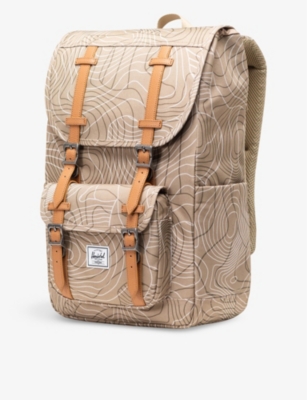 Shop Herschel Supply Co Women's Twill Topography Little America Graphic-print Recycled-polyester Backpack