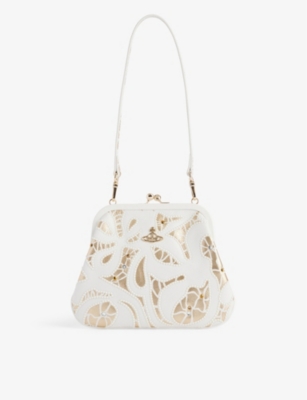 VIVIENNE WESTWOOD: Abstract-print leather clutch