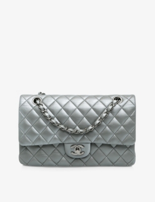 Reselfridges Womens Silver Pre-loved Chanel Leather Shoulder Bag
