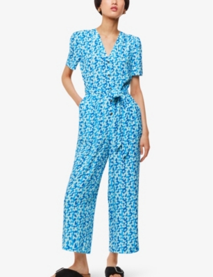 Shop Whistles Women's Multi-coloured Hazy Coral Woven Jumpsuit