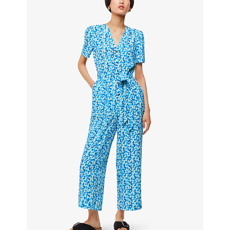 Shop Whistles Womens Multi-coloured Hazy Coral Woven Jumpsuit