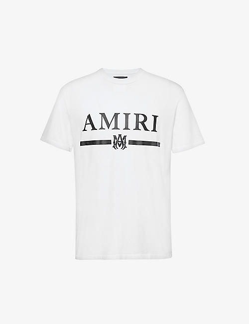 AMIRI: Bar branded-print cotton-jersey T-shirt