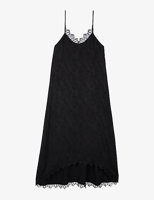 THE KOOPLES: Lace-trim relaxed-fit woven midi dress