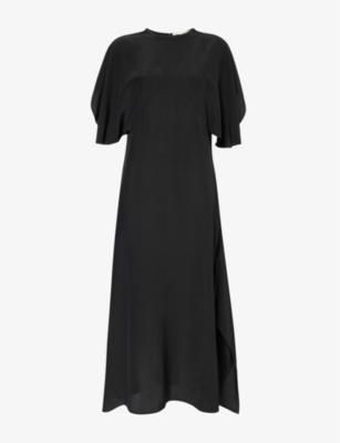 STELLA MCCARTNEY: Relaxed-fit round-neck organic-silk crepe midi dress