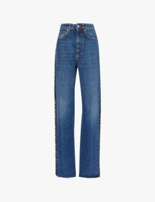 STELLA MCCARTNEY: Faded-wash straight-leg high-rise jeans