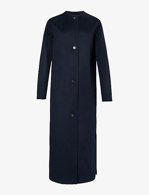 YVES SALOMON: Longline relaxed-fit wool and cashmere-blend coat