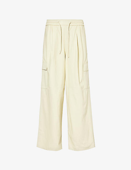 YVES SALOMON: Wide-leg relaxed-fit high-rise leather trousers