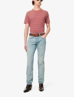 Shop Rrl Mens Otisfield Wash Straight-leg Mid-rise Slim-fit Jeans