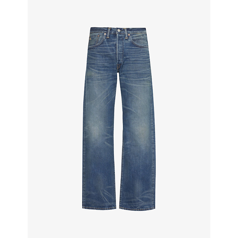 Shop Rrl Straight-leg Mid-rise Regular-fit Jeans In Grandfalls Wash