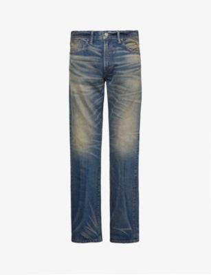 RRL: Straight-leg high-rise slim-fit jeans