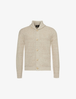 RRL: Relaxed-fit shawl-collar cotton and linen-blend cardigan