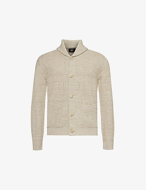 RRL: Relaxed-fit shawl-collar cotton and linen-blend cardigan