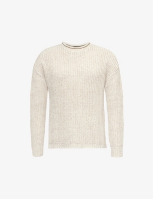 RRL: Relaxed-fit crewneck cotton and linen-bend jumper