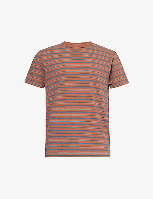 RRL: Striped short-sleeved cotton-jersey T-shirt