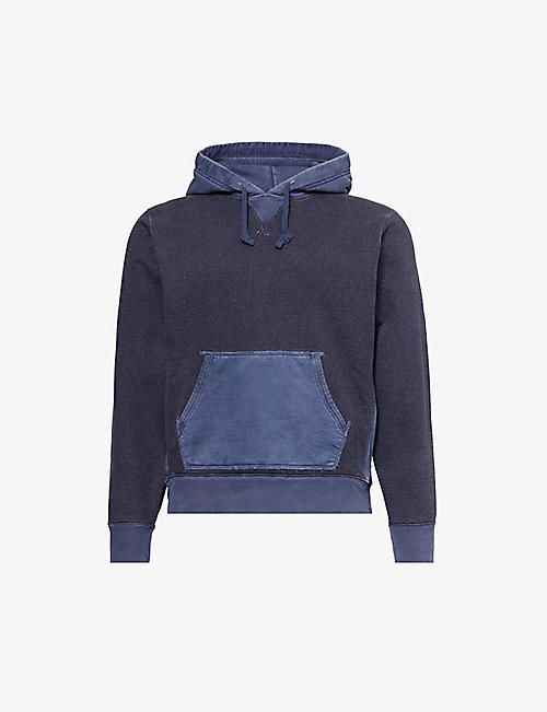 RRL: Contrast-panel relaxed-fit cotton hoody