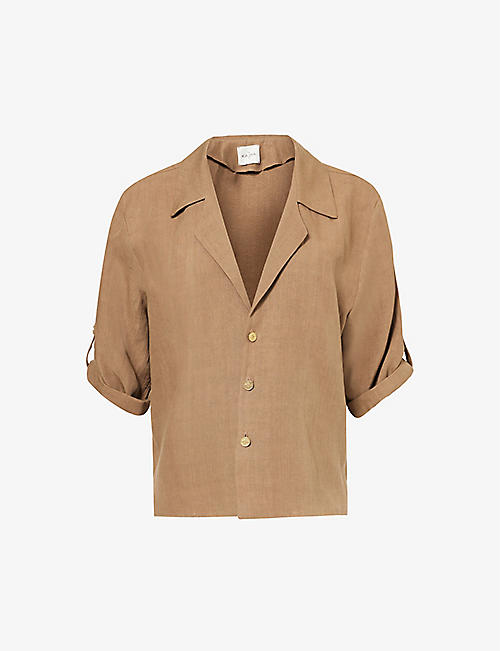 LE KASHA: Camp-collar relaxed-fit linen shirt