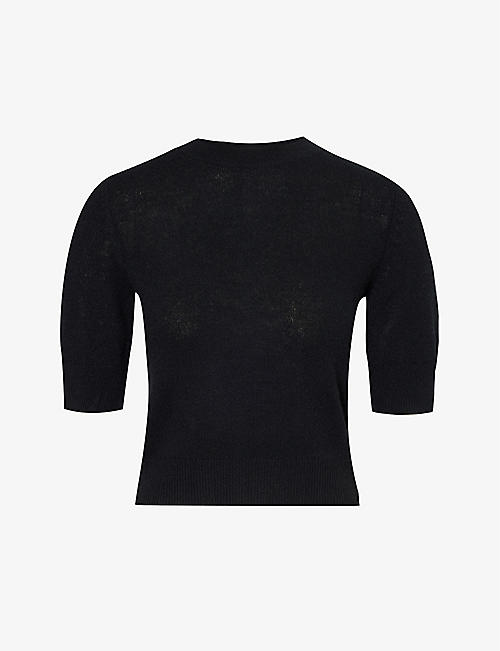 LE KASHA: Round-neck short-sleeved organic-cashmere knitted jumper
