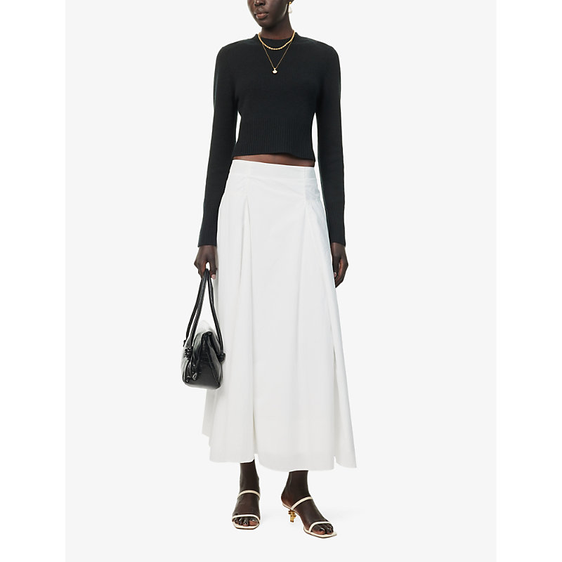 Shop Le Kasha Womens Black Round-neck Regular-fit Organic-cashmere Jumper