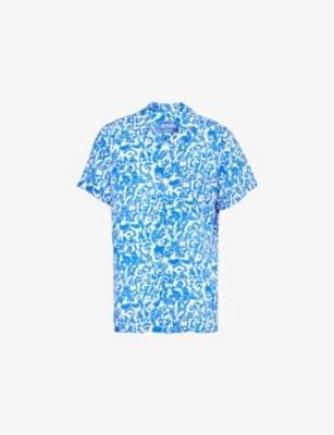Arrels Barcelona Mens Blue Vibes Marie Lavis Graphic-print Woven Shirt