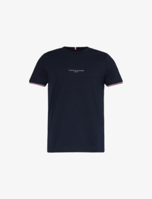TOMMY HILFIGER: Logo-embossed short-sleeve cotton-jersey T-shirt