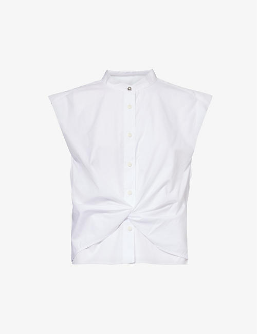 RAG & BONE: Louisa tie-knot sleeveless cotton shirt