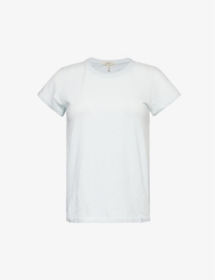 Shop Rag & Bone The Slub Organic Cotton-jersey T-shirt In Iceblu