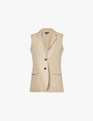 Rag & Bone Odessa Regular-fit Cotton And Linen-blend Gilet In Sand