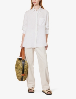 Shop Rag & Bone Women's White Maxine Patch-pocket Relaxed-fit Linen Shirt