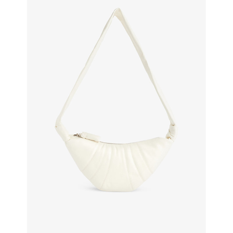 Lemaire Womens White Croissant Small Leather Cross-body Bag